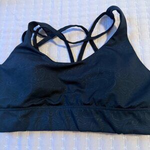 Zyia Light N Tight Strappy Bra - Black Paisley - Size XXL